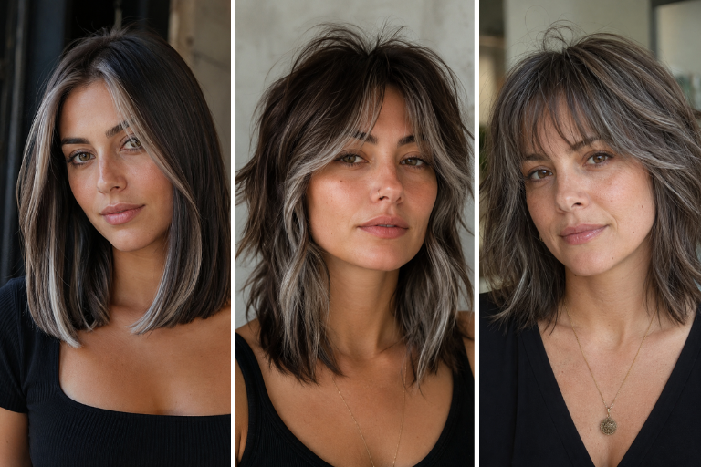 Brown Hair with Silver Highlights Ideas to Save for Your Next Appointment